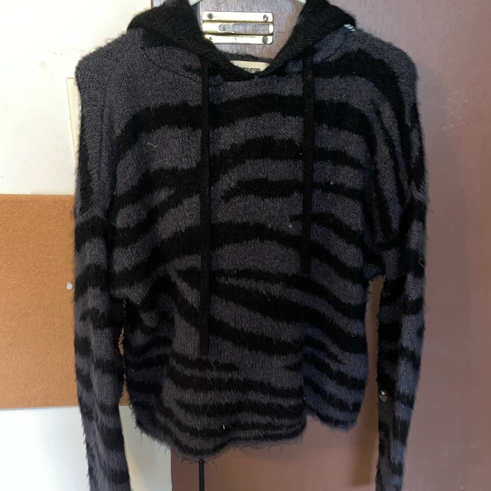 Black and Gray Zebra Stripe VS PINK Sweater